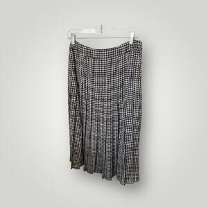 White House Black Market Pleated A=Line Skirt Houndstooth  8